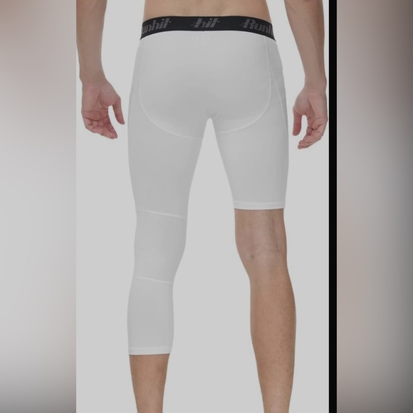 Runhit 3/4 Men's Compression Pants with Pockets,Workout Athletic Tights Leggings - Picture 3 of 8